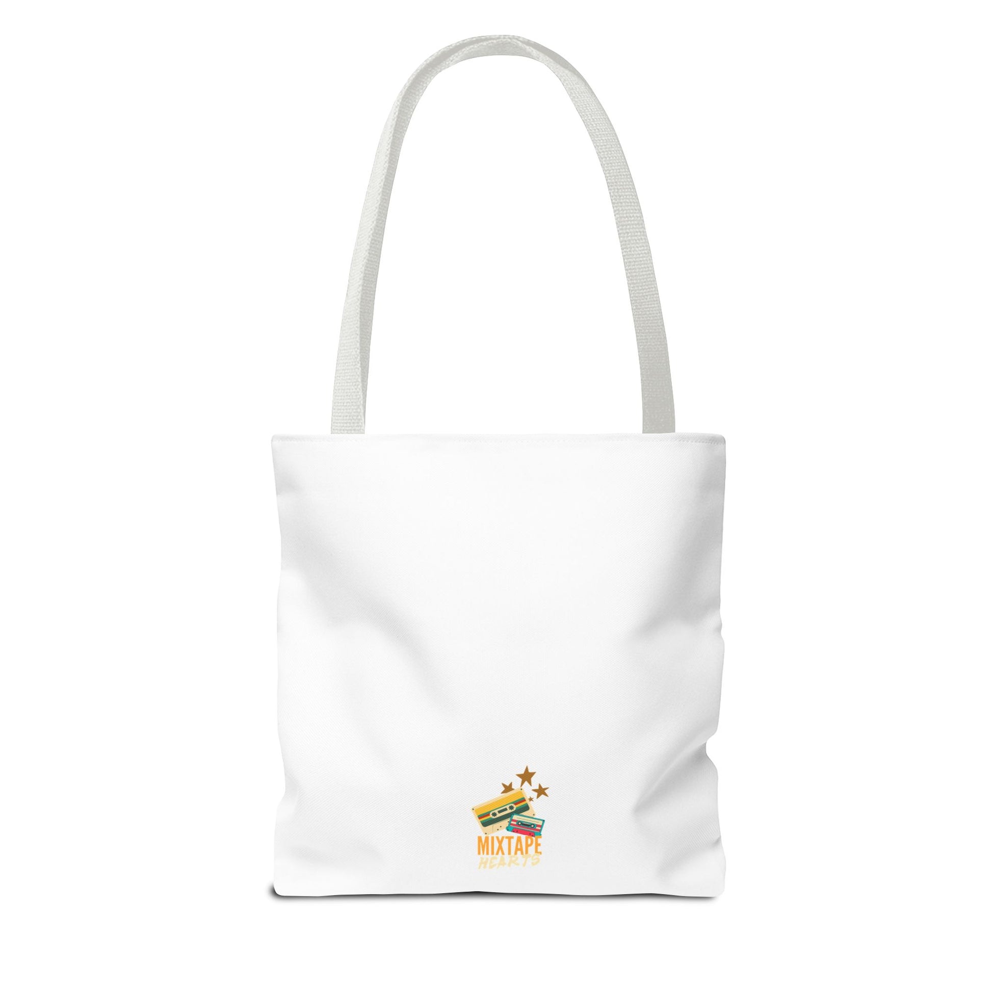 Raised on Boybands & Burnt CDs Tote Bag – Nostalgic Music Tote, Cute Tote, Gift for Fangirls, Fan Merchandise, Artsy Bag, AOP Design - Mixtape Hearts