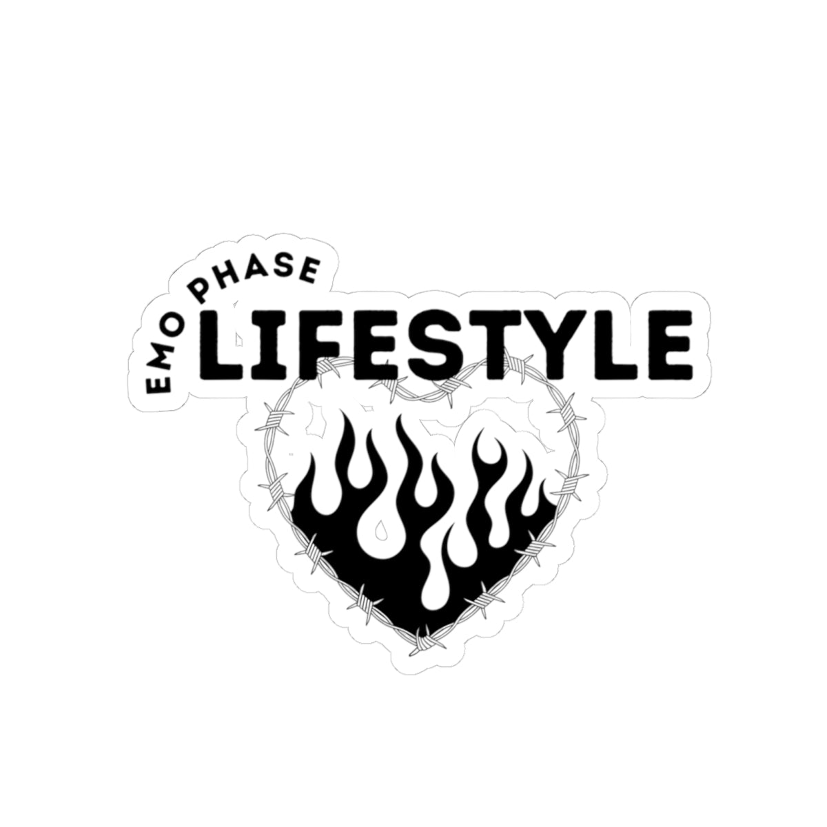 Emo Phase Lifestyle – Kiss-Cut Sticker - Mixtape Hearts