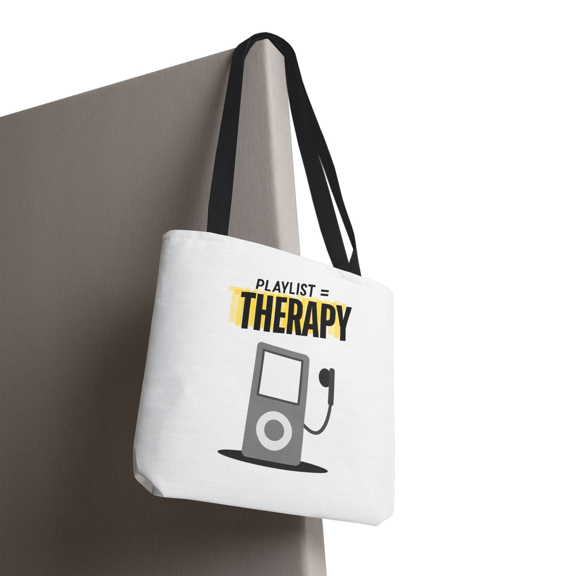 Playlist = Therapy Tote Bag – Nostalgic Music Tote, Cute Tote, Gift for Fangirls, Fan Merchandise, Artsy Bag, AOP Design - Mixtape Hearts