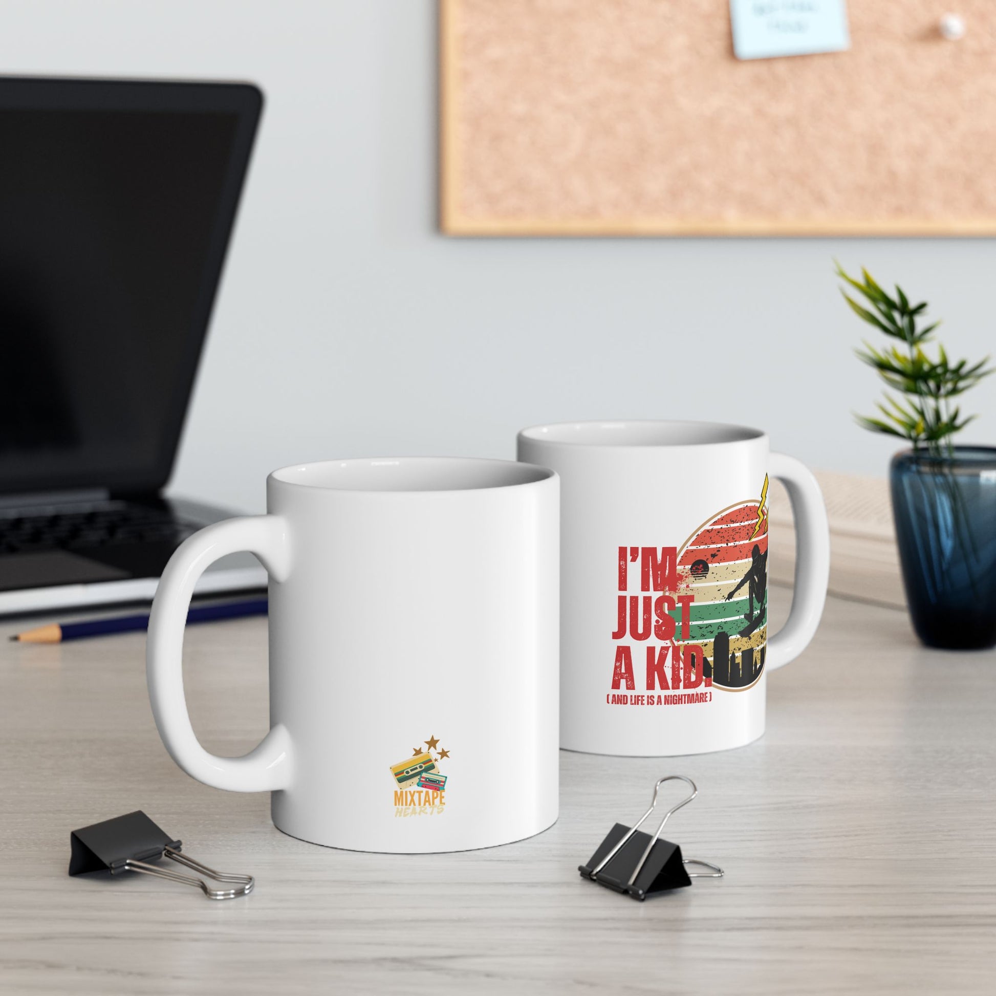 I’m Just a Kid Mug – 2000s Emo Pop Punk Coffee Cup Inspired by Simple Plan - Mixtape Hearts