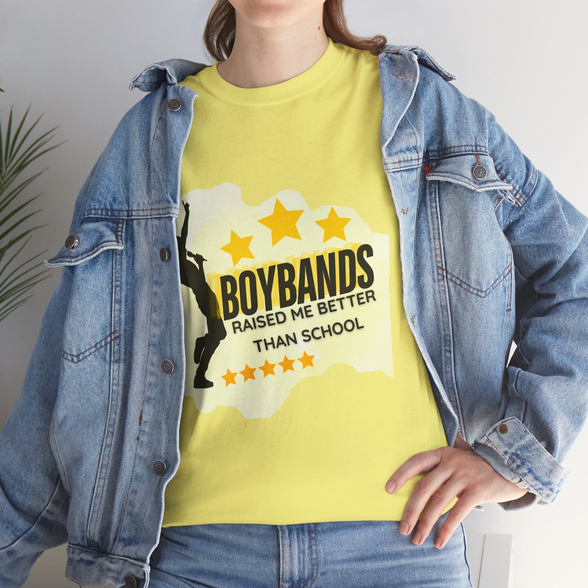 Boybands Raised Me Better Than School – Retro Fan Tee – Retro Pop Music Tee, Casual Tee, Graphic T-Shirt, Gift for Fans, Summer Wear, Everyday Comfort - Mixtape Hearts