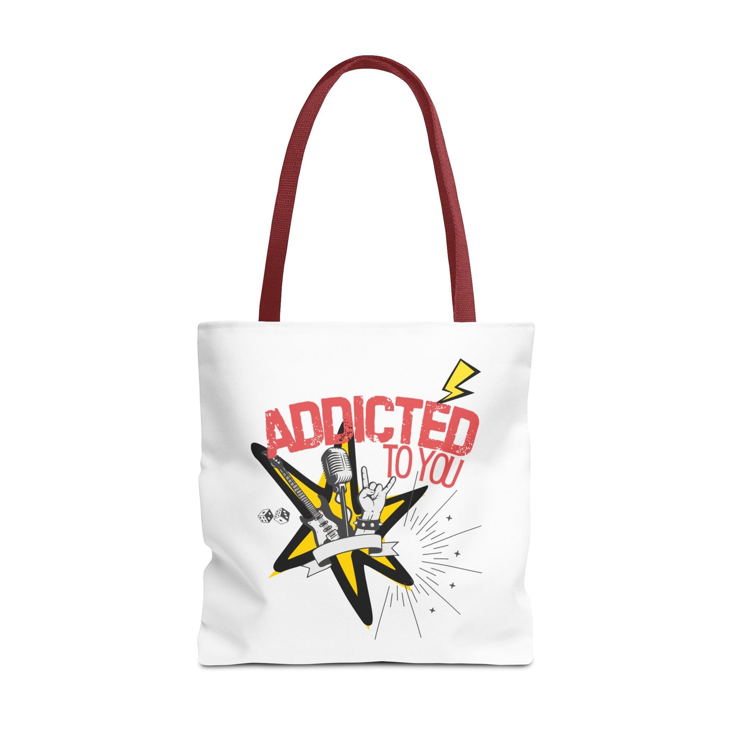"Addicted to You" – Emotional Baggage Carry-All Tote | Pop Art Style, Gift for Music Lovers, Stylish Canvas Bag for Shopping, Fun Everyday Use, Unique [...] - Mixtape Hearts