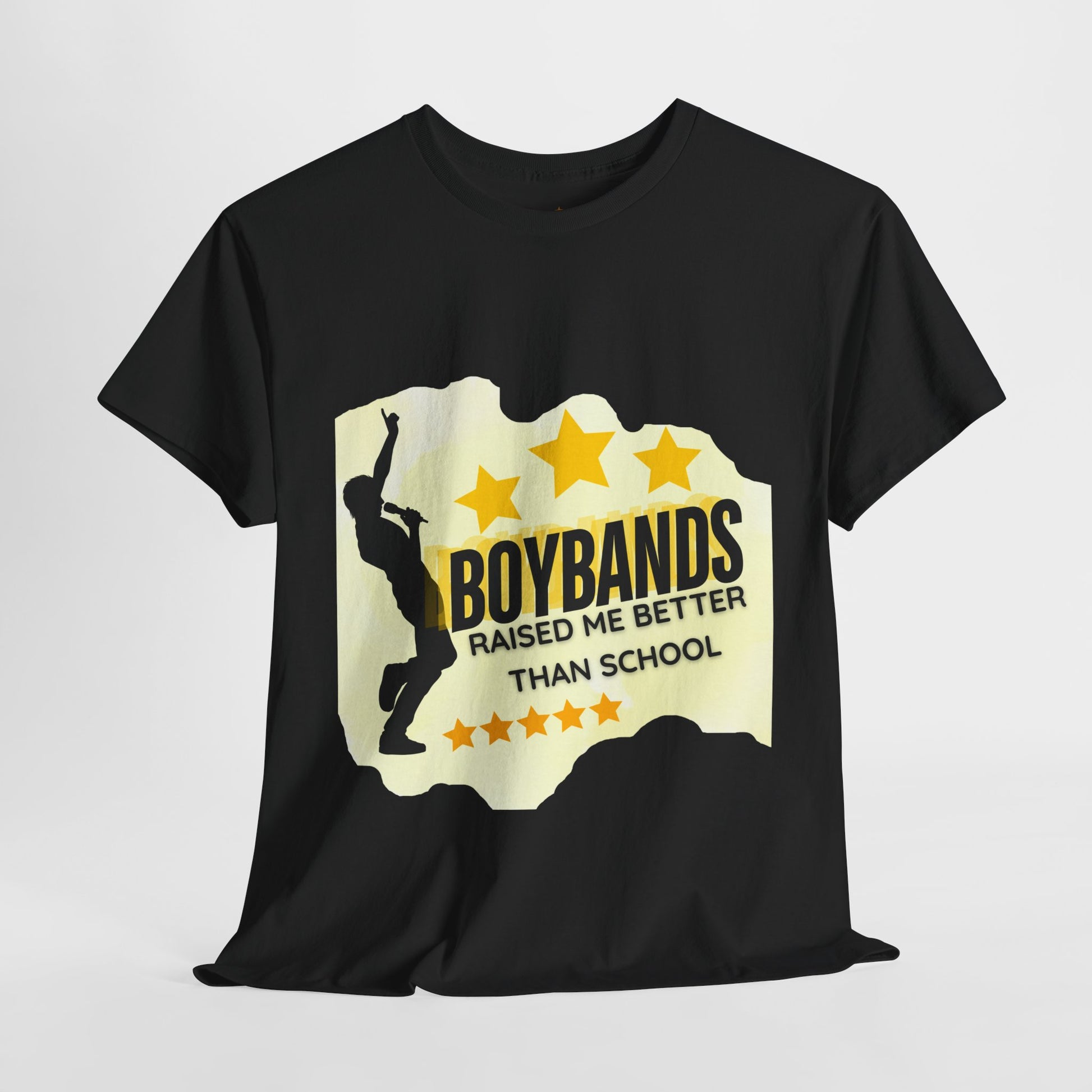 Boybands Raised Me Better Than School – Retro Fan Tee – Retro Pop Music Tee, Casual Tee, Graphic T-Shirt, Gift for Fans, Summer Wear, Everyday Comfort - Mixtape Hearts