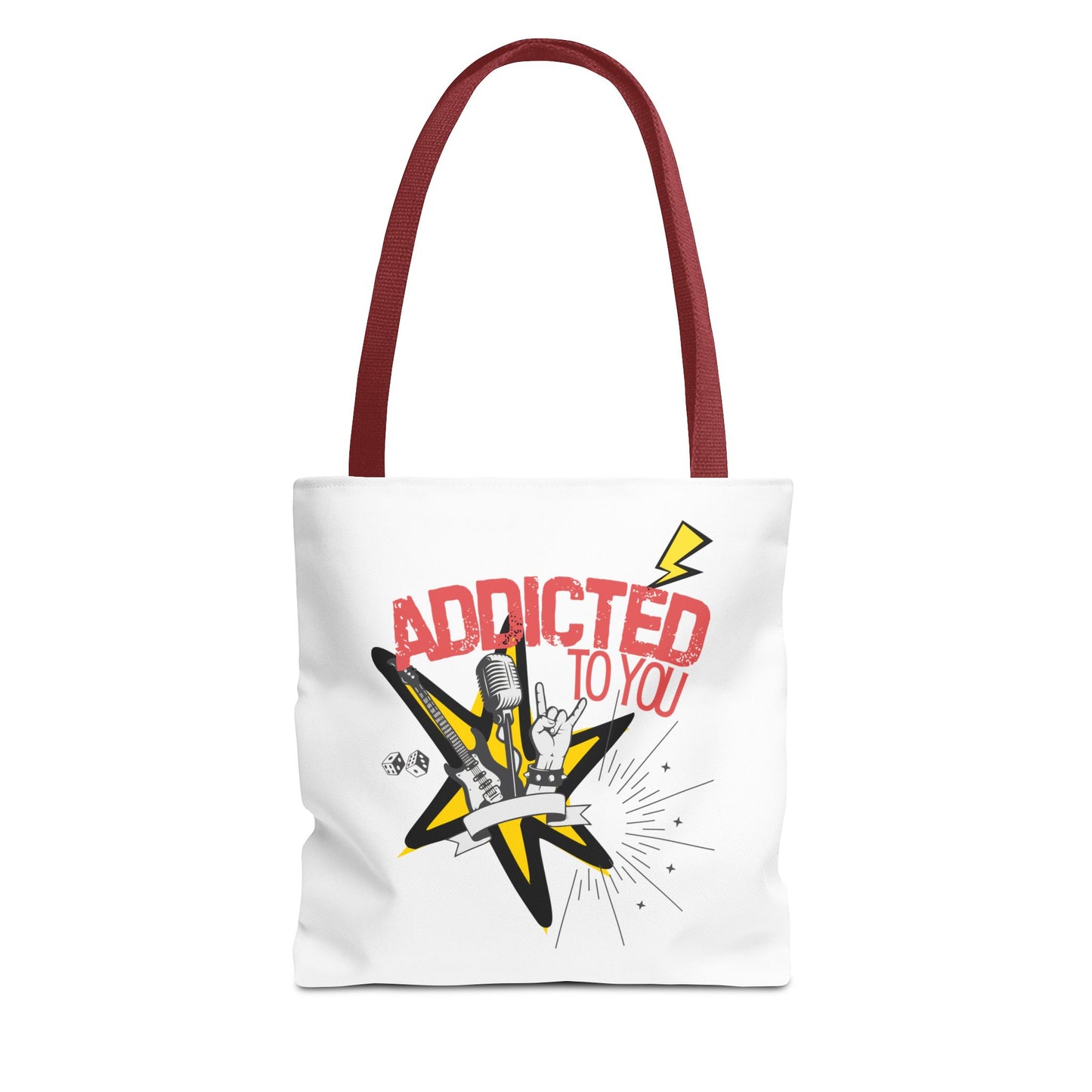 "Addicted to You" – Emotional Baggage Carry-All Tote | Pop Art Style, Gift for Music Lovers, Stylish Canvas Bag for Shopping, Fun Everyday Use, Unique [...] - Mixtape Hearts