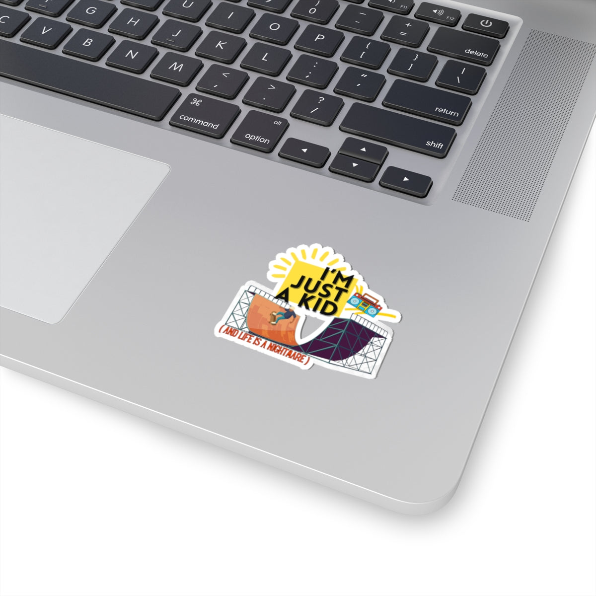"I’m Just a Kid" Pop Punk Kiss-Cut Sticker - Nostalgic Vibes for Fun Decor, Perfect for Kids, Teens, and Parents, Great for Birthdays, Parties, or School! - Mixtape Hearts