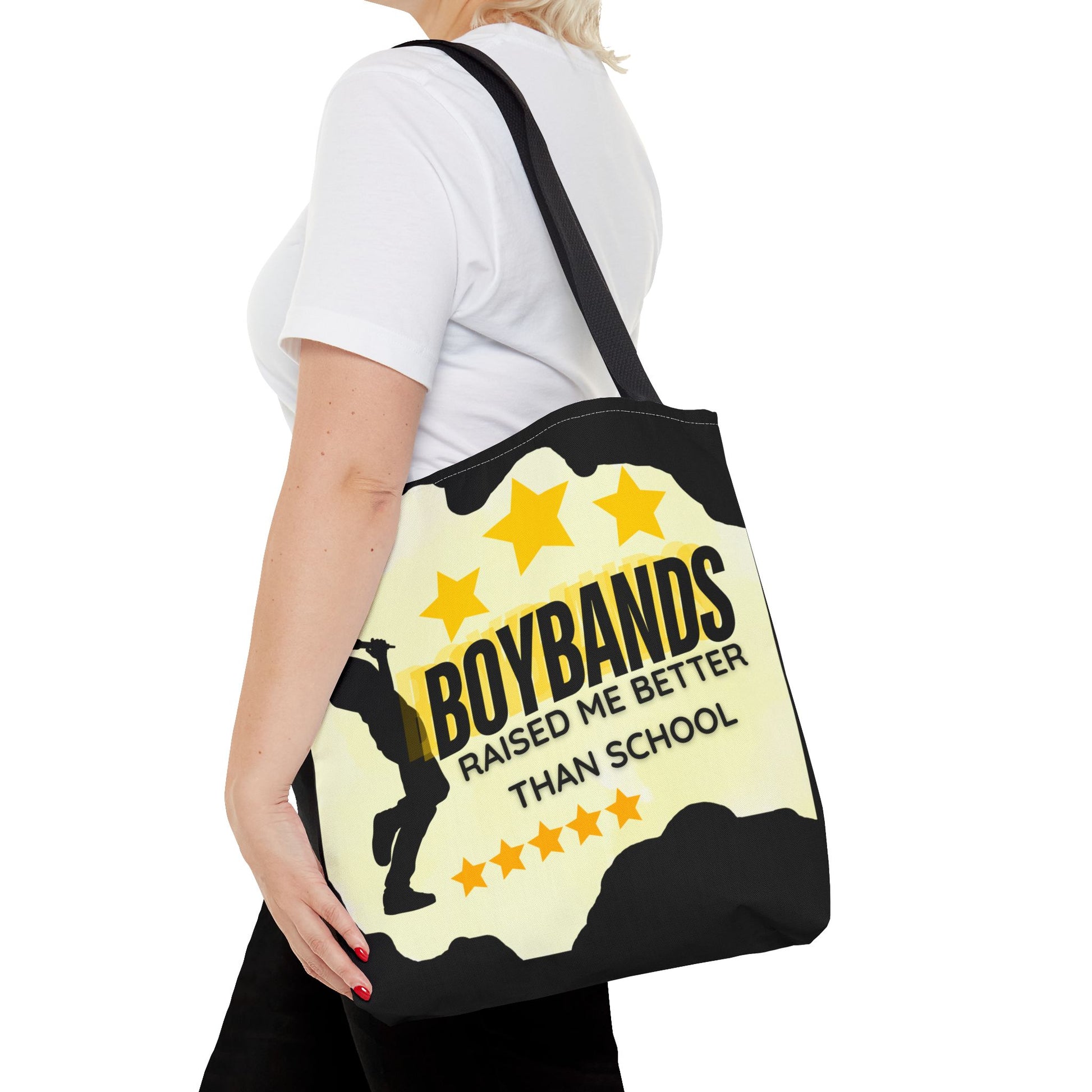 Boybands Raised Me Better Than School – Retro Music Tote – Pop Music Tote Bag – Nostalgic Music Tote - Mixtape Hearts