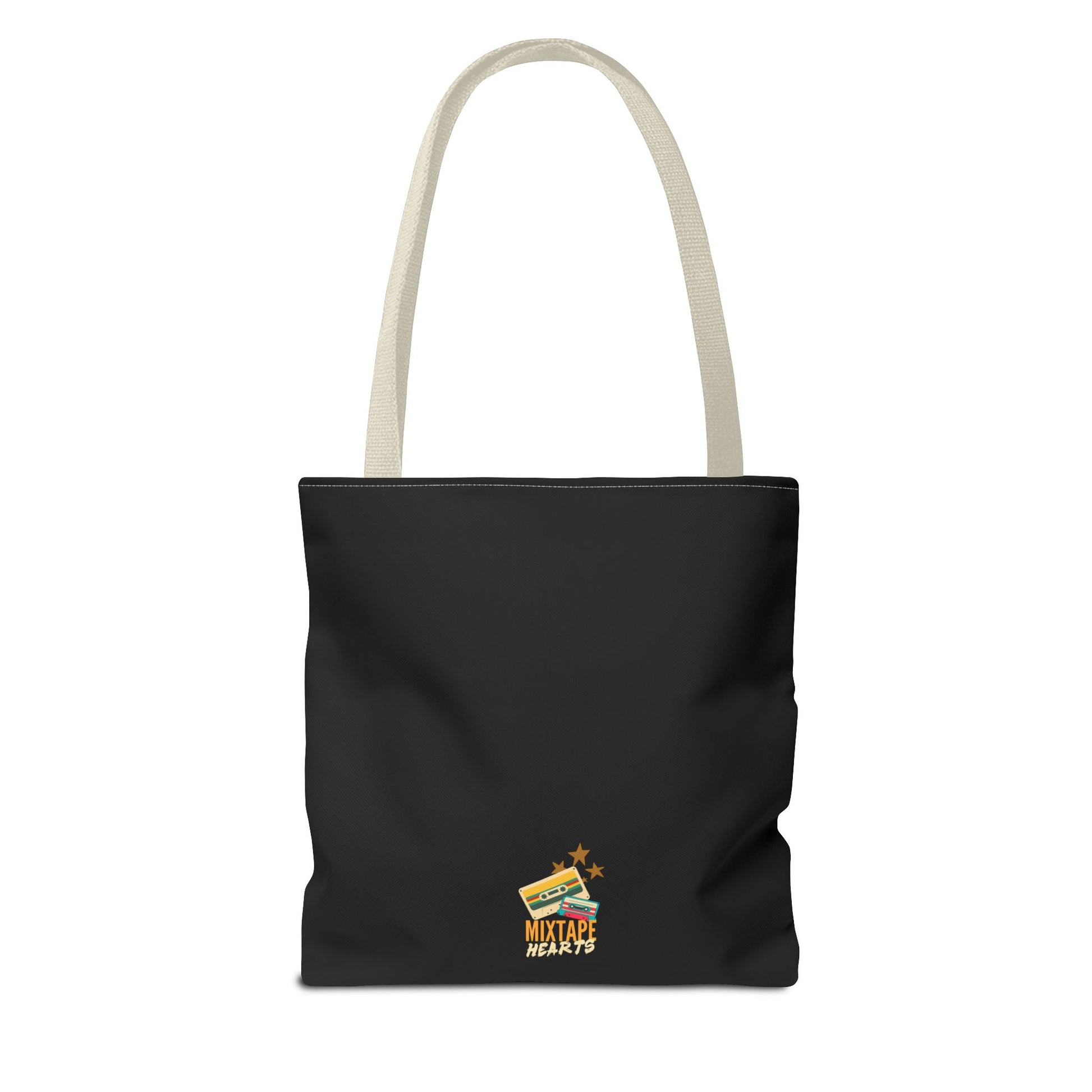 Raised on Boybands & Burnt CDs Tote Bag – Nostalgic Music Tote, Cute Tote, Gift for Fangirls, Fan Merchandise, Artsy Bag, AOP Design - Mixtape Hearts
