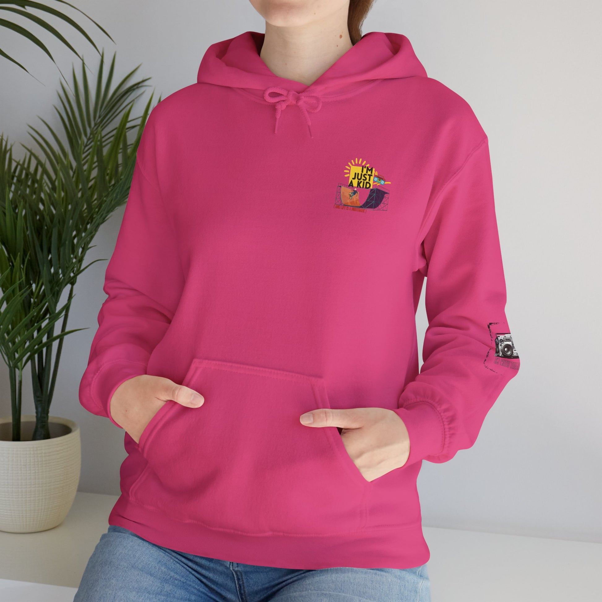 "I’m Just a Kid" Oversized Pop Punk Hoodie - Unisex Heavy Blend™ | Fun Graphic Sweatshirt, Youth Streetwear, Gifts for Boys & Girls, Birthday, Everyday Wear - Mixtape Hearts
