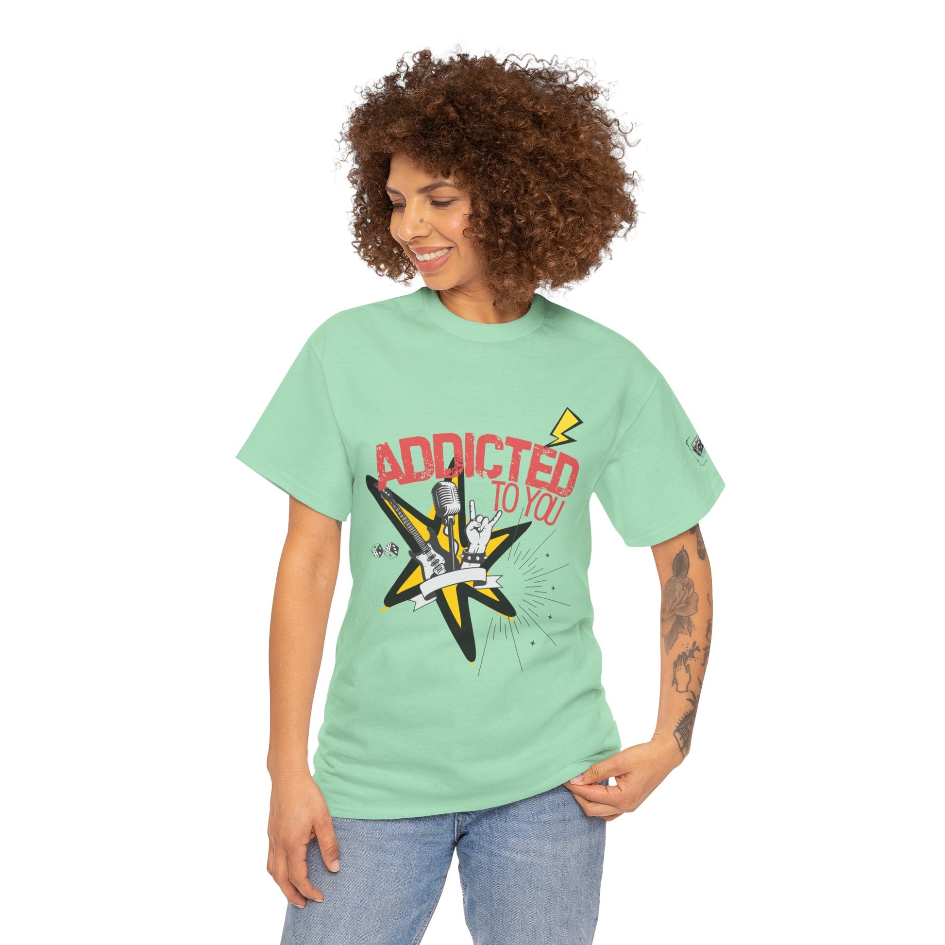 "Addicted to You" – Sad Songs & Soft Cotton Tee | Casual Graphic Tee, Gift for Music Lovers, Trendy Streetwear, Comfortable Everyday Wear, [...] - Mixtape Hearts