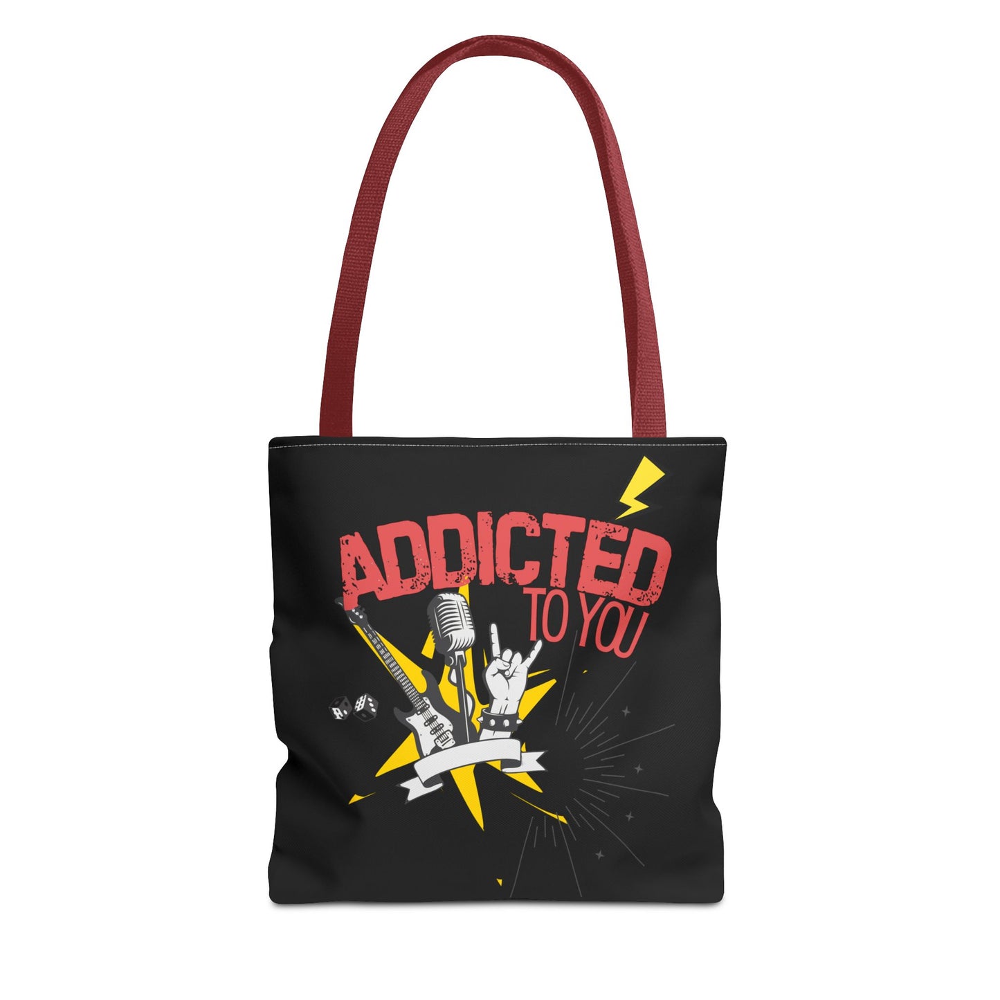 "Addicted to You" – Emotional Baggage Carry-All Tote, Music Lover Gift, Rock & Roll Style, Concert Tote, Gift for Him/Her, Festival Essentials - Mixtape Hearts