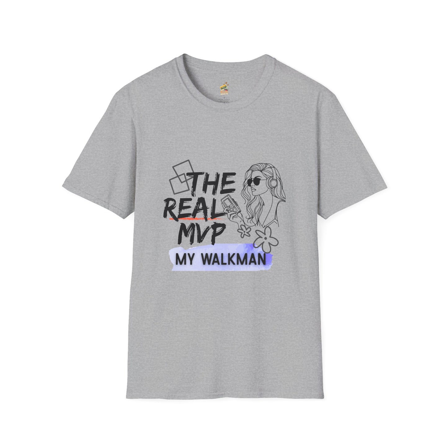 The Real MVP: My Walkman – 90s Nostalgia Unisex Tee| Gift for Walkman Fans, Vintage Style Tee, Casual Wear, Concert Outfit, Unisex Apparel - Mixtape Hearts