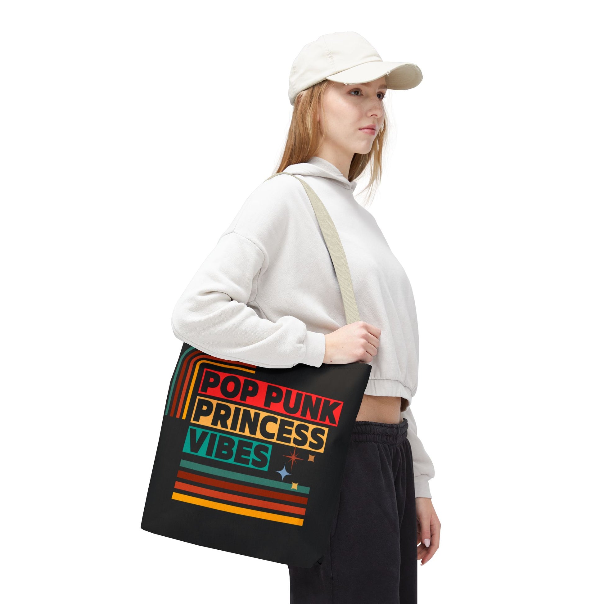 Pop Punk Princess Vibes – Loud & Cute Tote Bag – Emotional Era Tote Bag– Retro Music Tote – Pop Music Tote Bag – Nostalgic Music Tote - Mixtape Hearts
