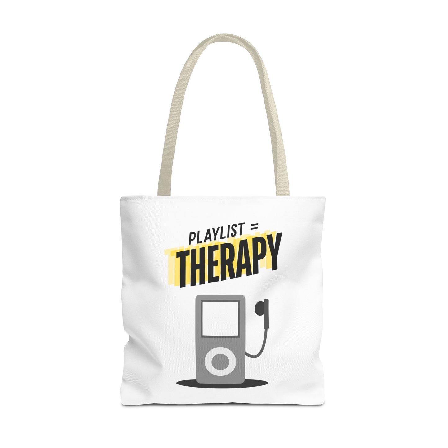 Playlist = Therapy Tote Bag – Nostalgic Music Tote, Cute Tote, Gift for Fangirls, Fan Merchandise, Artsy Bag, AOP Design - Mixtape Hearts