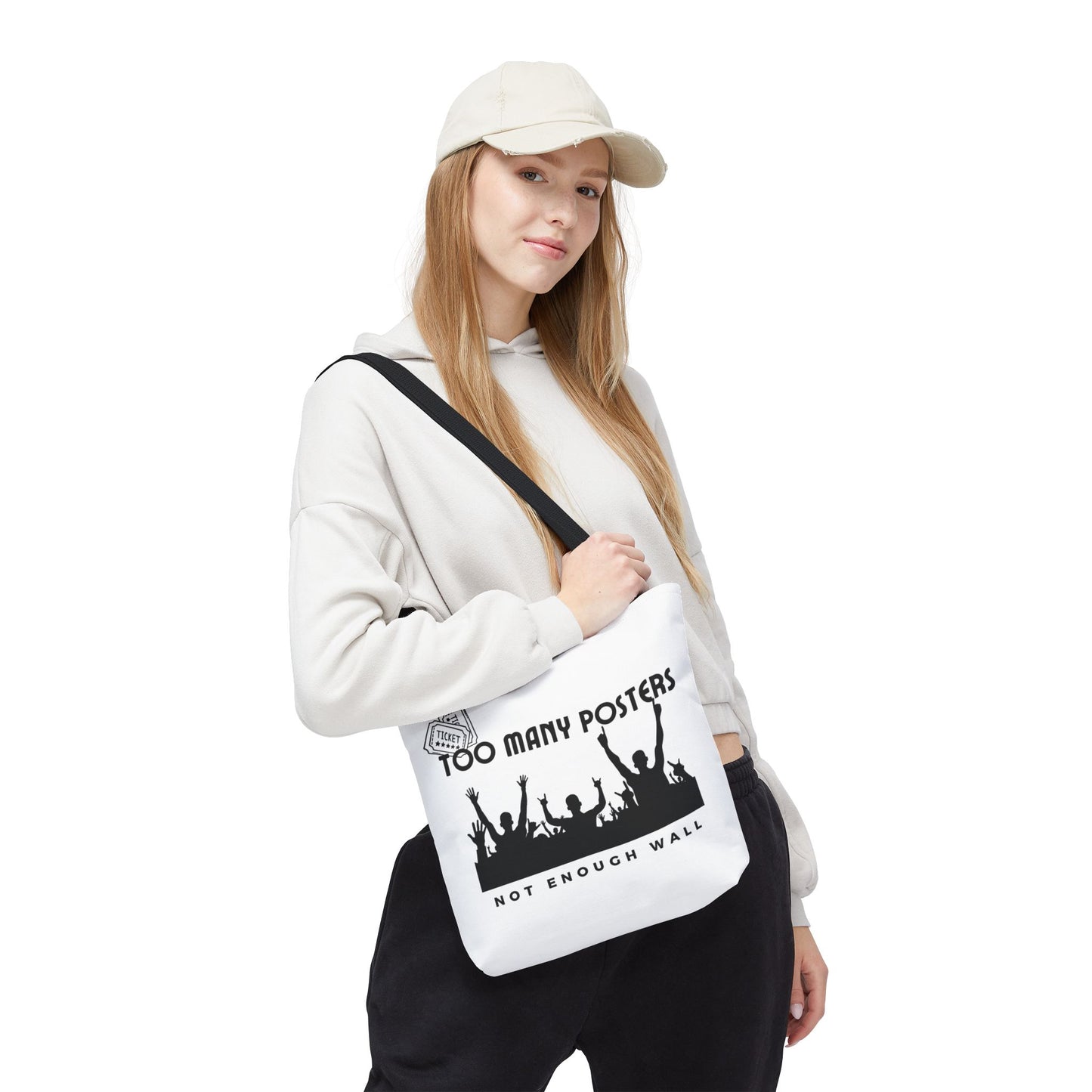 Too Many Posters, Not Enough Wall – Fangirl Era Tote Bag - AOP, Fun and Stylish, Perfect for Music Lovers, Gift for Friends, Everyday Use, Beach Bag, Eco-Friendly - Mixtape Hearts