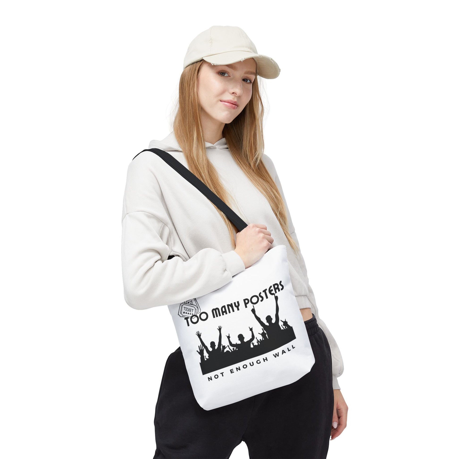 Too Many Posters, Not Enough Wall – Fangirl Era Tote Bag - AOP, Fun and Stylish, Perfect for Music Lovers, Gift for Friends, Everyday Use, Beach Bag, Eco-Friendly - Mixtape Hearts