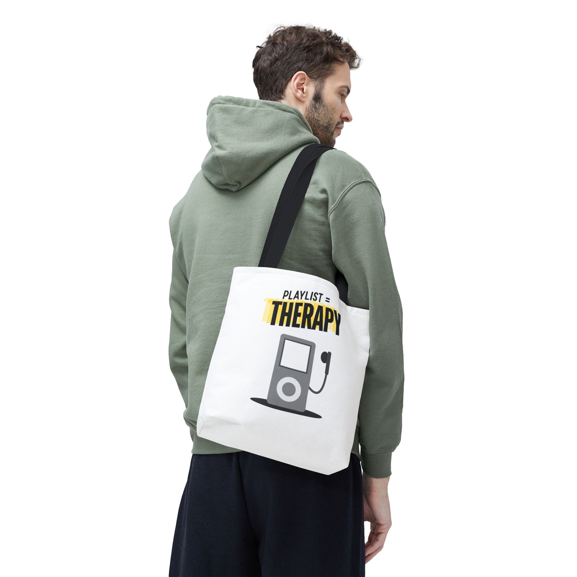 Playlist = Therapy Tote Bag – Nostalgic Music Tote, Cute Tote, Gift for Fangirls, Fan Merchandise, Artsy Bag, AOP Design - Mixtape Hearts