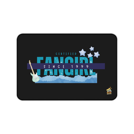 Certified Fangirl Since 1999 – Pop Music Desk Mat - Perfect for Home Office, Gamer Setup, School, Gift for Fans, Music Lovers, Birthday - Mixtape Hearts