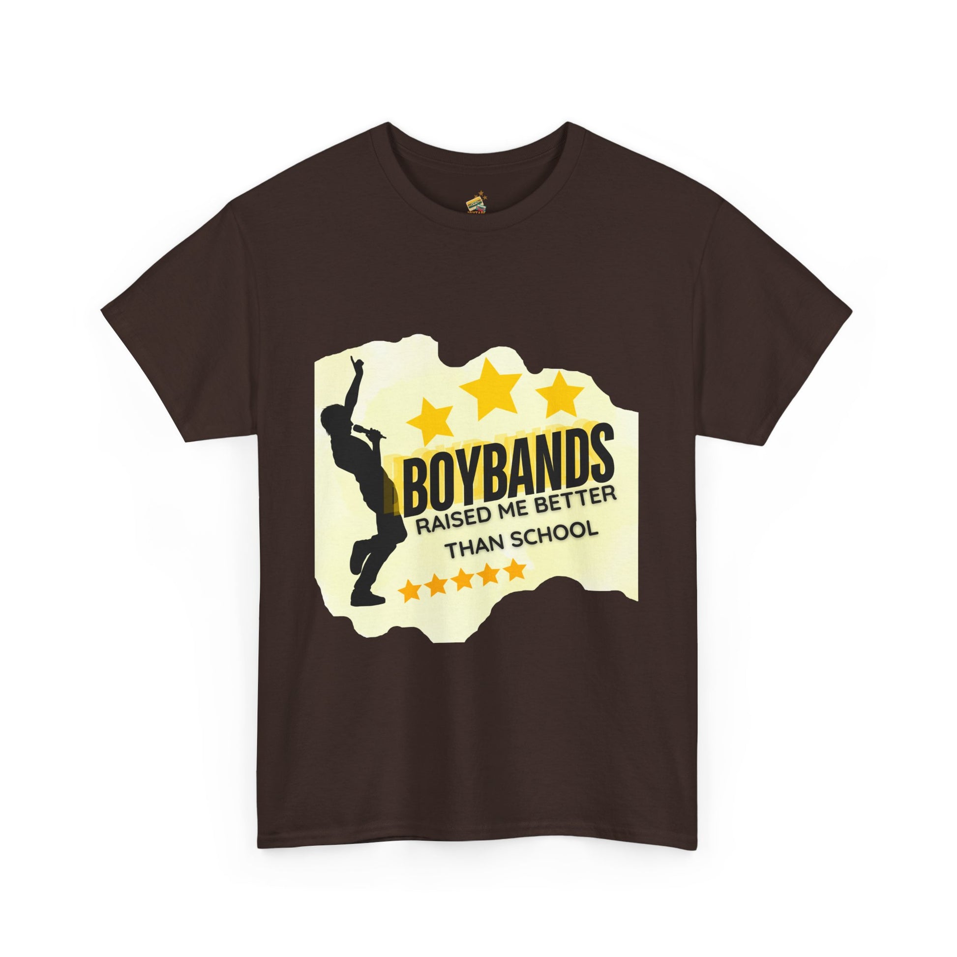 Boybands Raised Me Better Than School – Retro Fan Tee – Retro Pop Music Tee, Casual Tee, Graphic T-Shirt, Gift for Fans, Summer Wear, Everyday Comfort - Mixtape Hearts