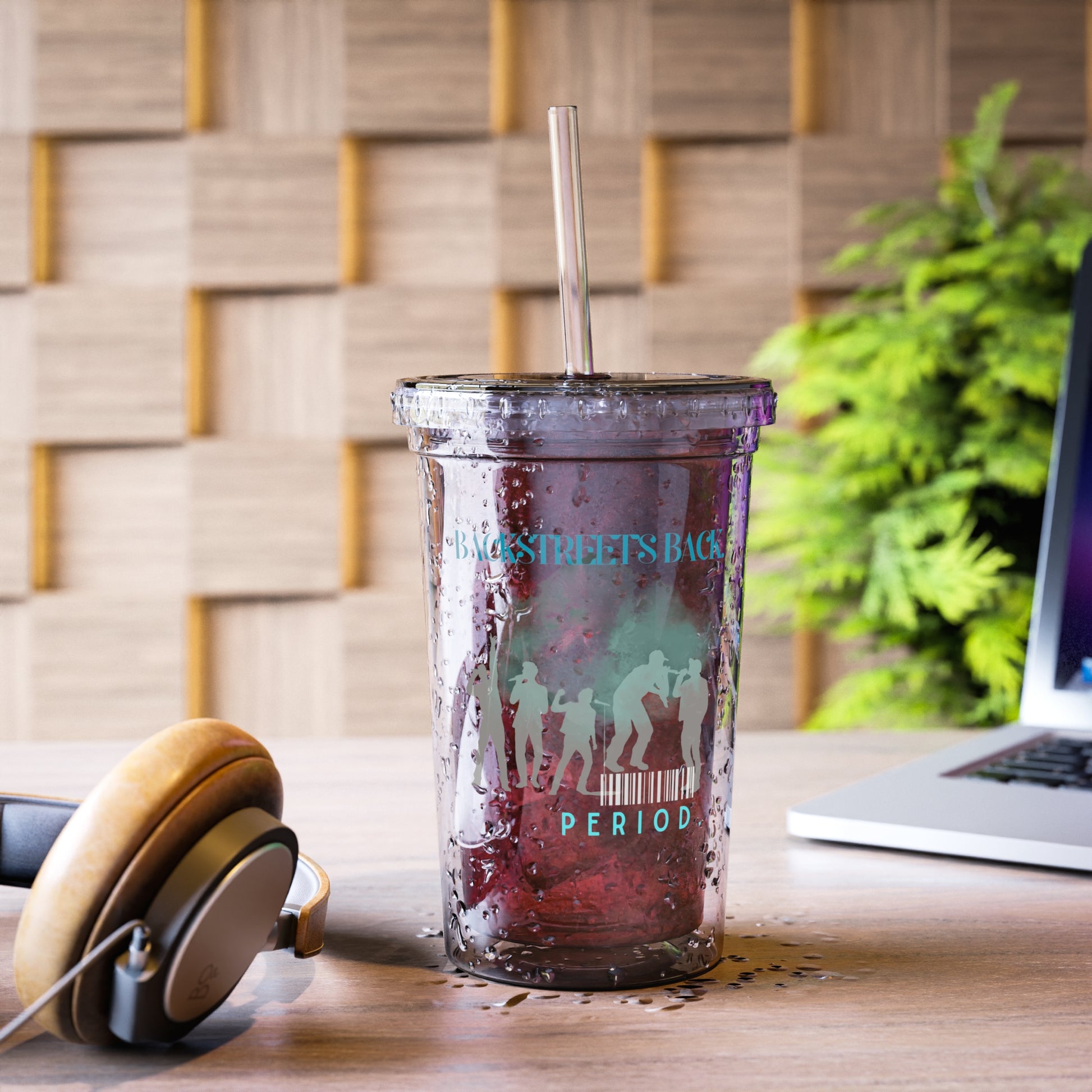 90s Boyband Acrylic Cup with Straw, Great for Parties, Gifts, Summer, Home Decor, Eco-Friendly Drinkware - Mixtape Hearts