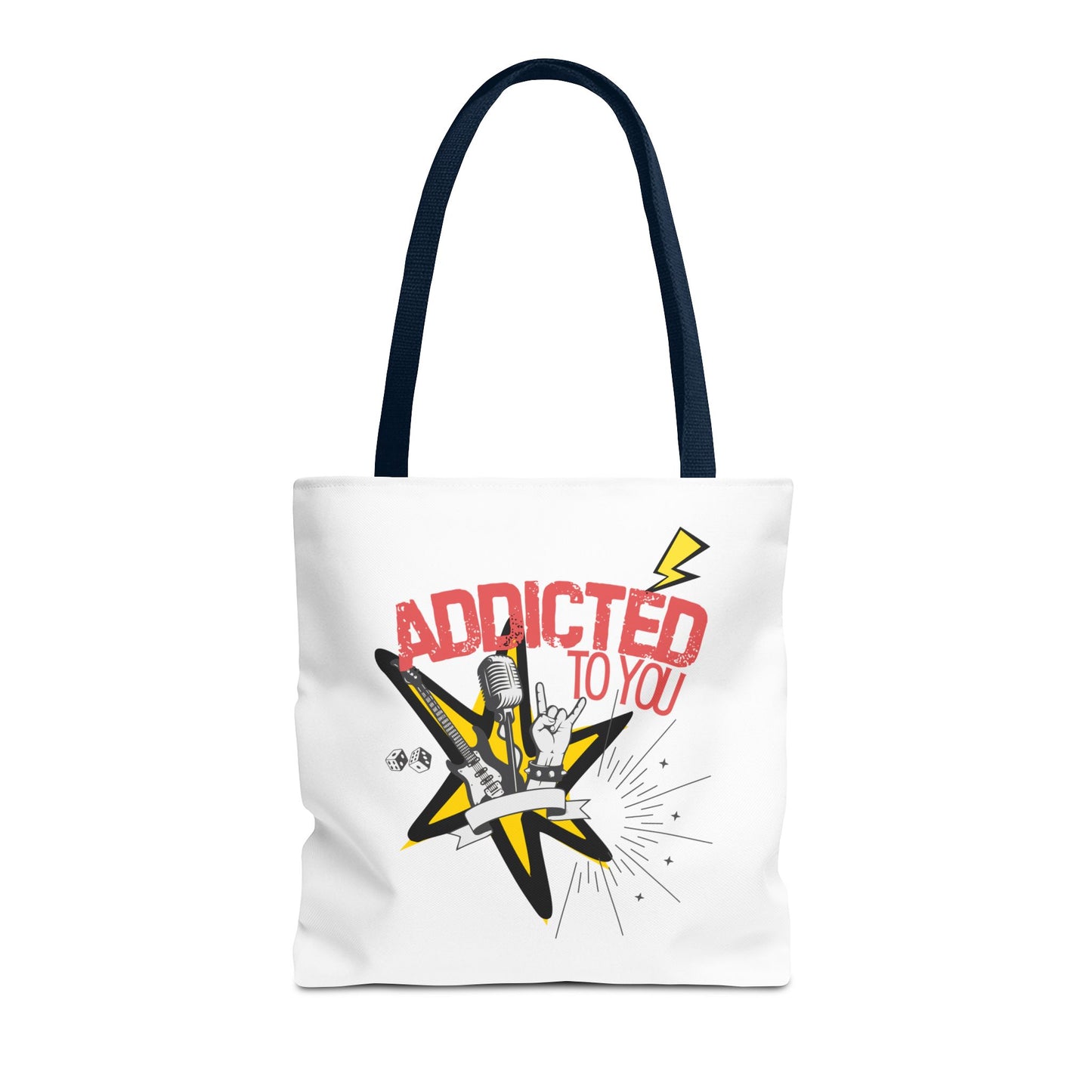 "Addicted to You" – Emotional Baggage Carry-All Tote | Pop Art Style, Gift for Music Lovers, Stylish Canvas Bag for Shopping, Fun Everyday Use, Unique [...] - Mixtape Hearts