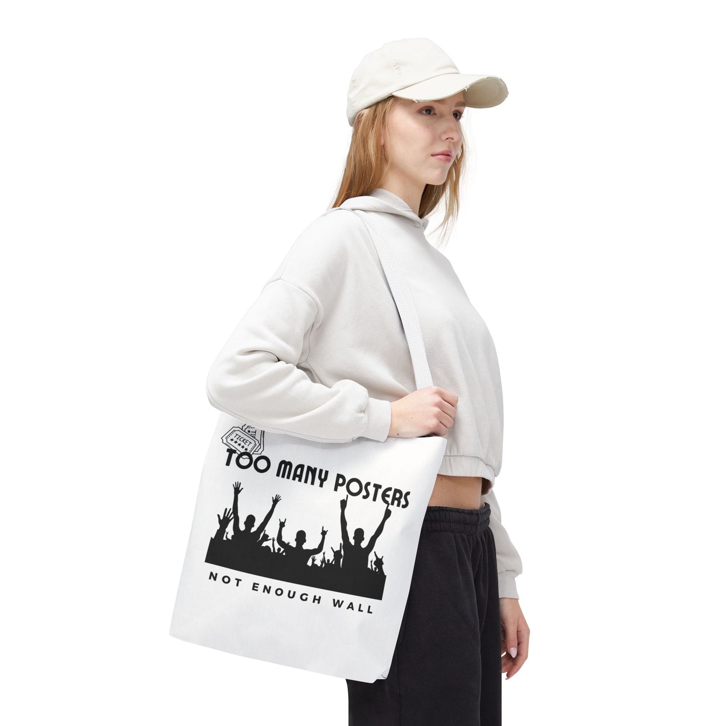 Too Many Posters, Not Enough Wall – Fangirl Era Tote Bag - AOP, Fun and Stylish, Perfect for Music Lovers, Gift for Friends, Everyday Use, Beach Bag, Eco-Friendly - Mixtape Hearts
