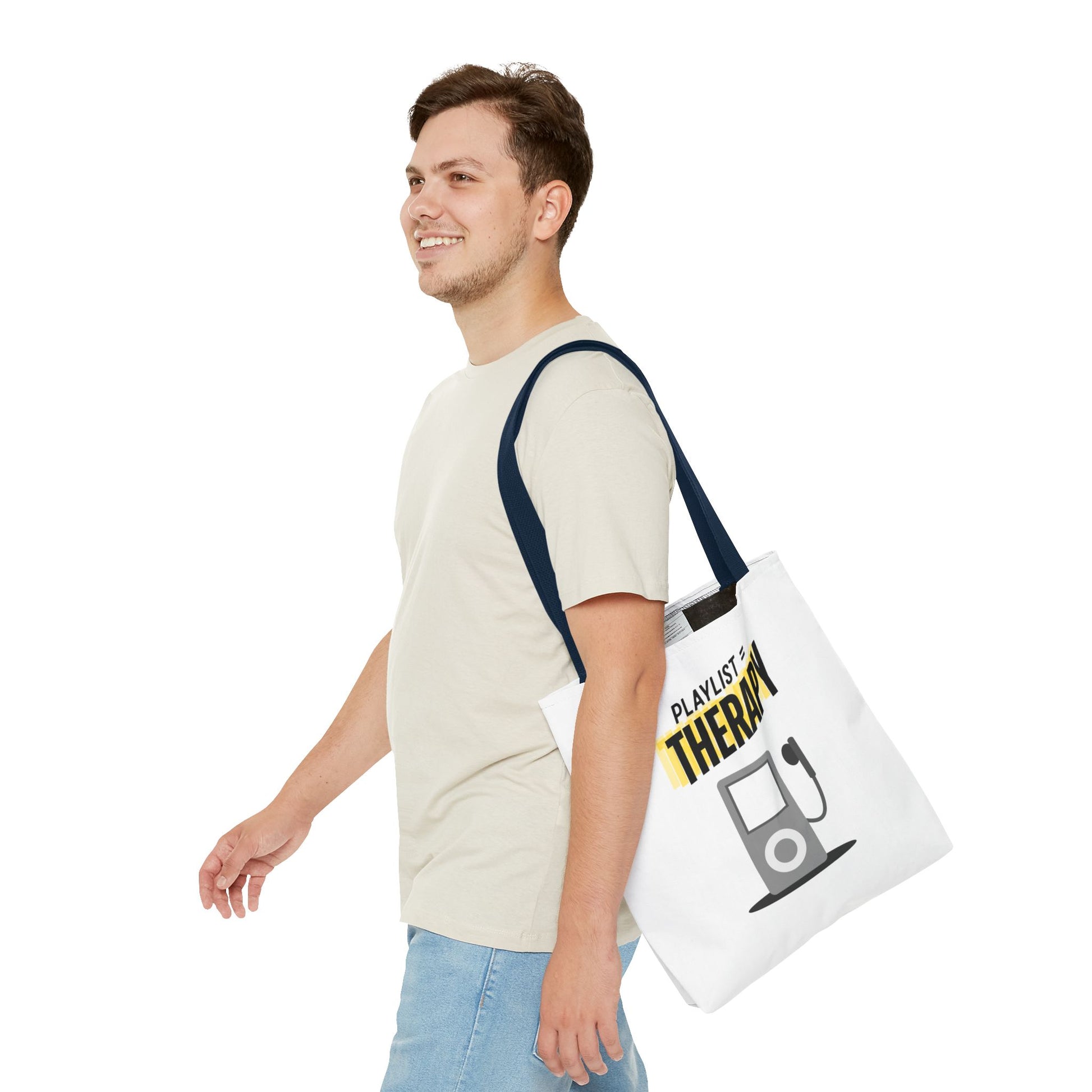Playlist = Therapy Tote Bag – Nostalgic Music Tote, Cute Tote, Gift for Fangirls, Fan Merchandise, Artsy Bag, AOP Design - Mixtape Hearts