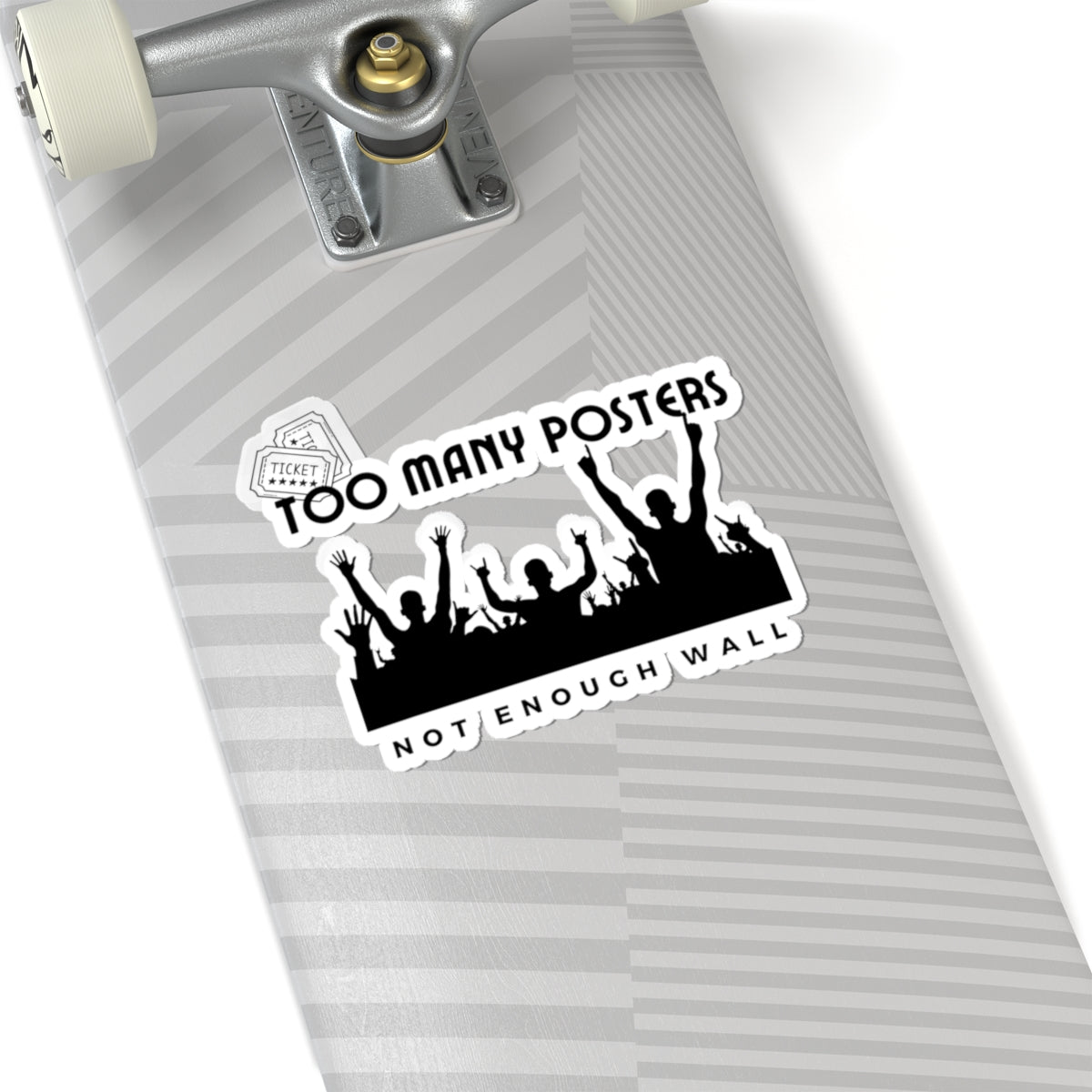 Too Many Posters, Not Enough Wall – 90s Fangirl Sticker – Retro 90s Music Sticker, Retro Music Stickers, Laptop Decor, Gift for Music Lovers, Trendy Stickers, Fun Gift Ideas - Mixtape Hearts