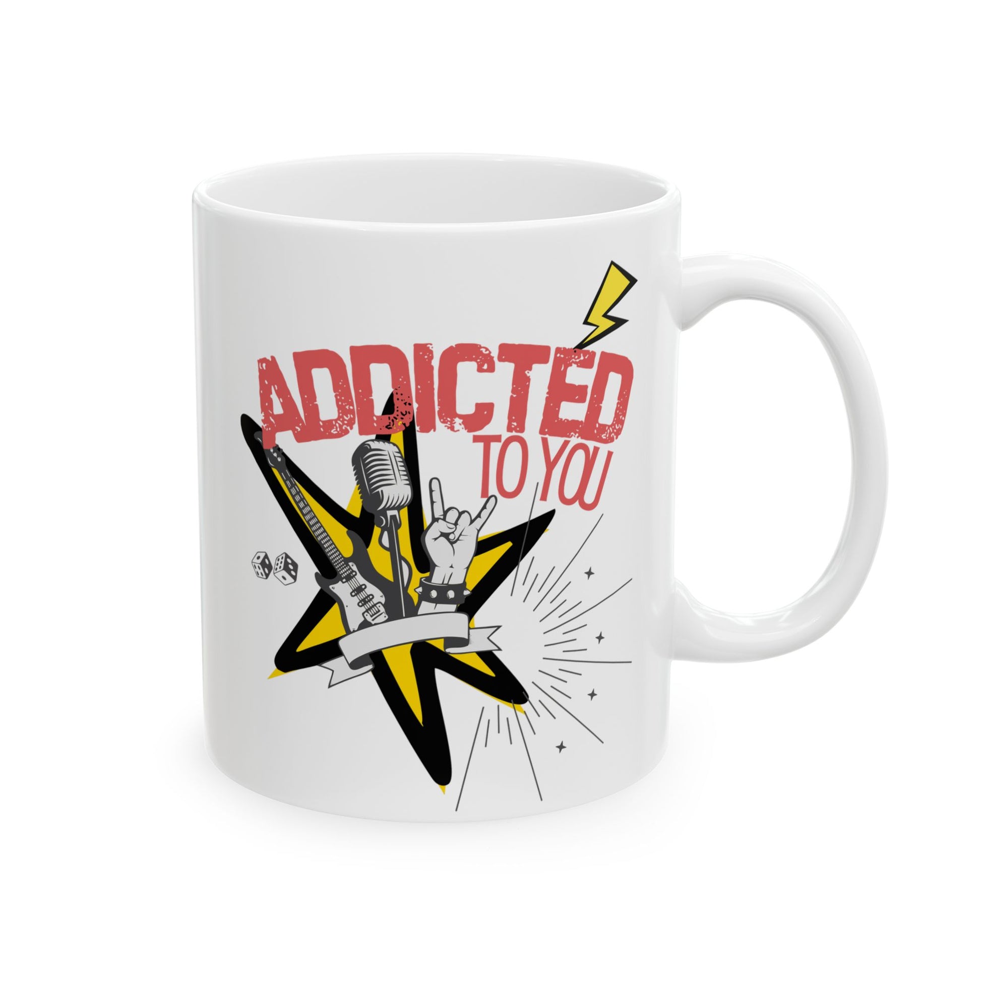 "Addicted to You" – Caffeine & Codependency Mug | Inspirational Coffee Cup, Gift for Home, Office, Birthday, Motivational Decor - Mixtape Hearts