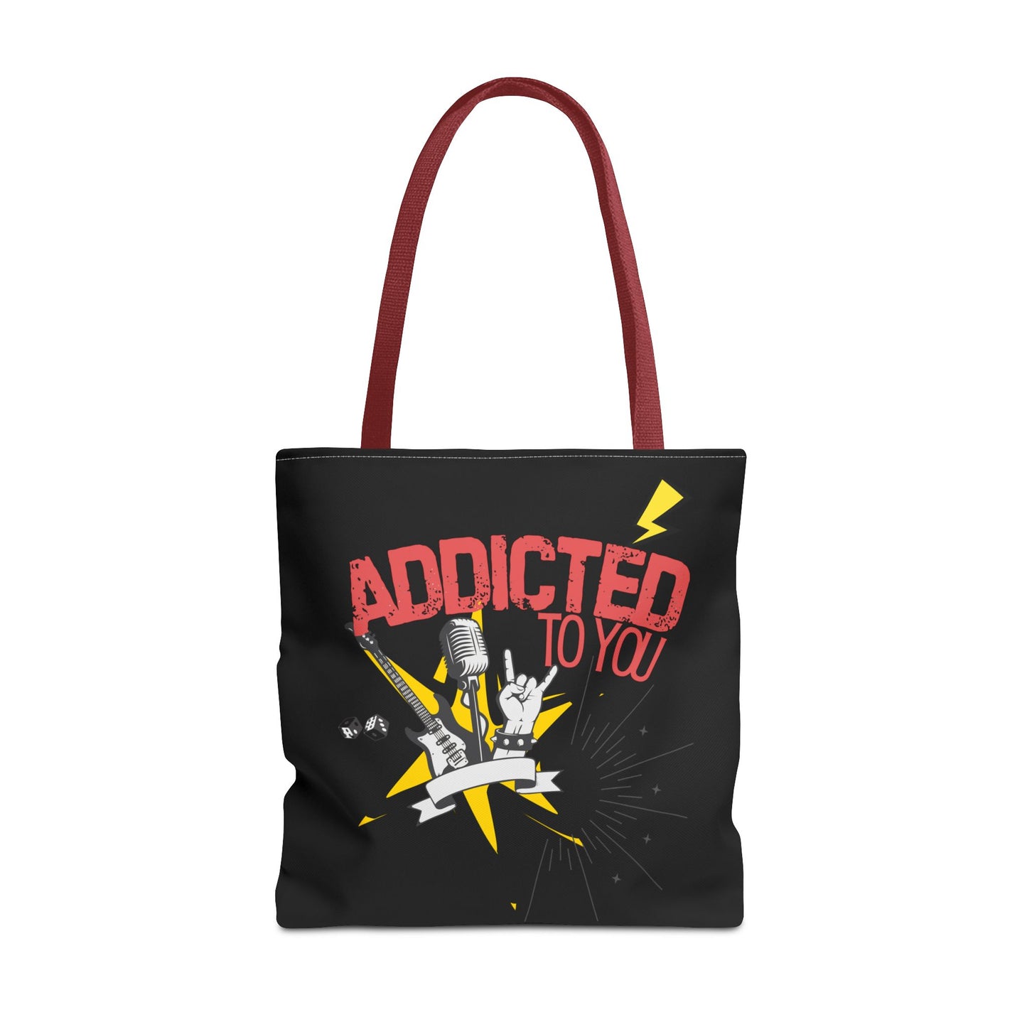 "Addicted to You" – Emotional Baggage Carry-All Tote, Music Lover Gift, Rock & Roll Style, Concert Tote, Gift for Him/Her, Festival Essentials - Mixtape Hearts