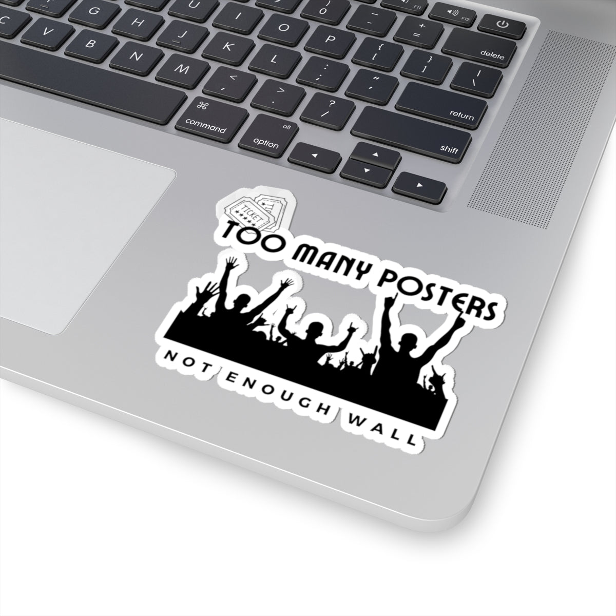Too Many Posters, Not Enough Wall – 90s Fangirl Sticker – Retro 90s Music Sticker, Retro Music Stickers, Laptop Decor, Gift for Music Lovers, Trendy Stickers, Fun Gift Ideas - Mixtape Hearts