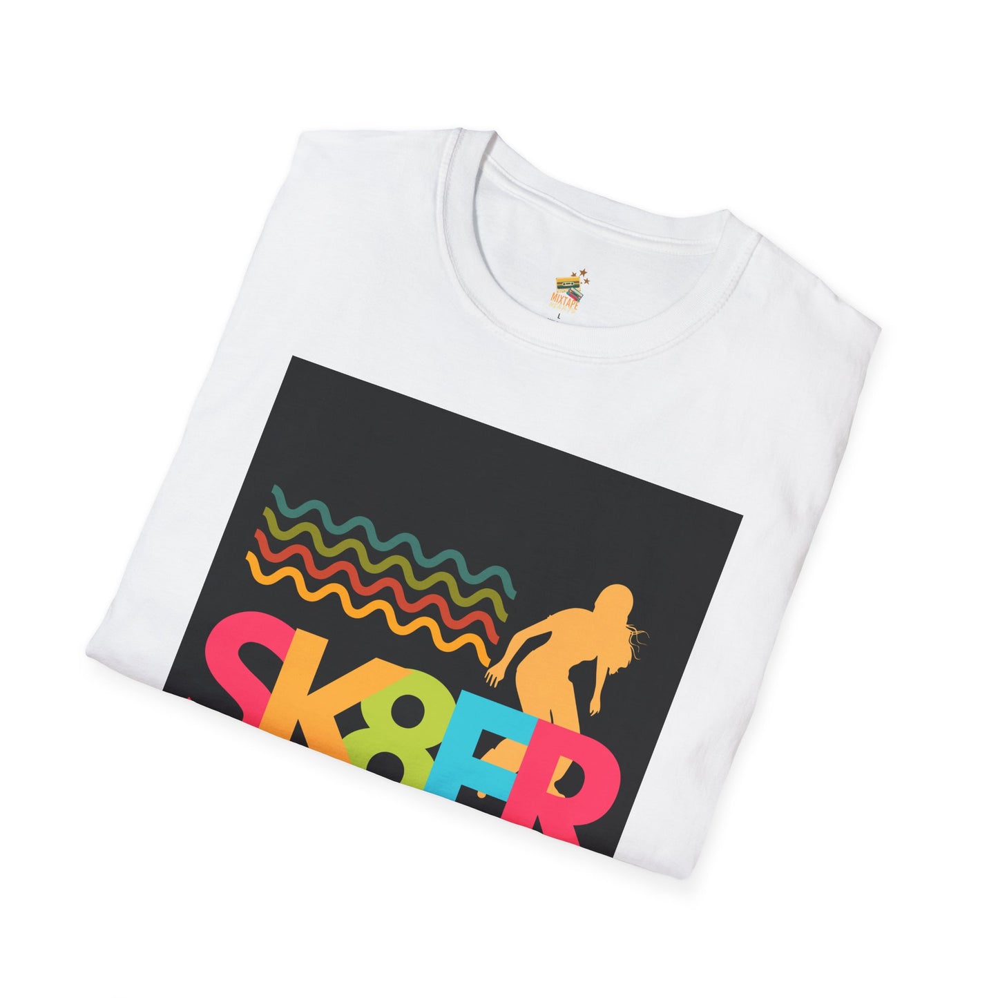 Sk8er State of Mind – Skater Girl Graphic Tee – Graphic Tee for Alt Girls– Emotional Nostalgia T-Shirt – 90s Nostalgia Unisex Tee| Gift for Walkman Fans, Vintage Style Tee, Casual Wear, Concert Outfit, Unisex Apparel