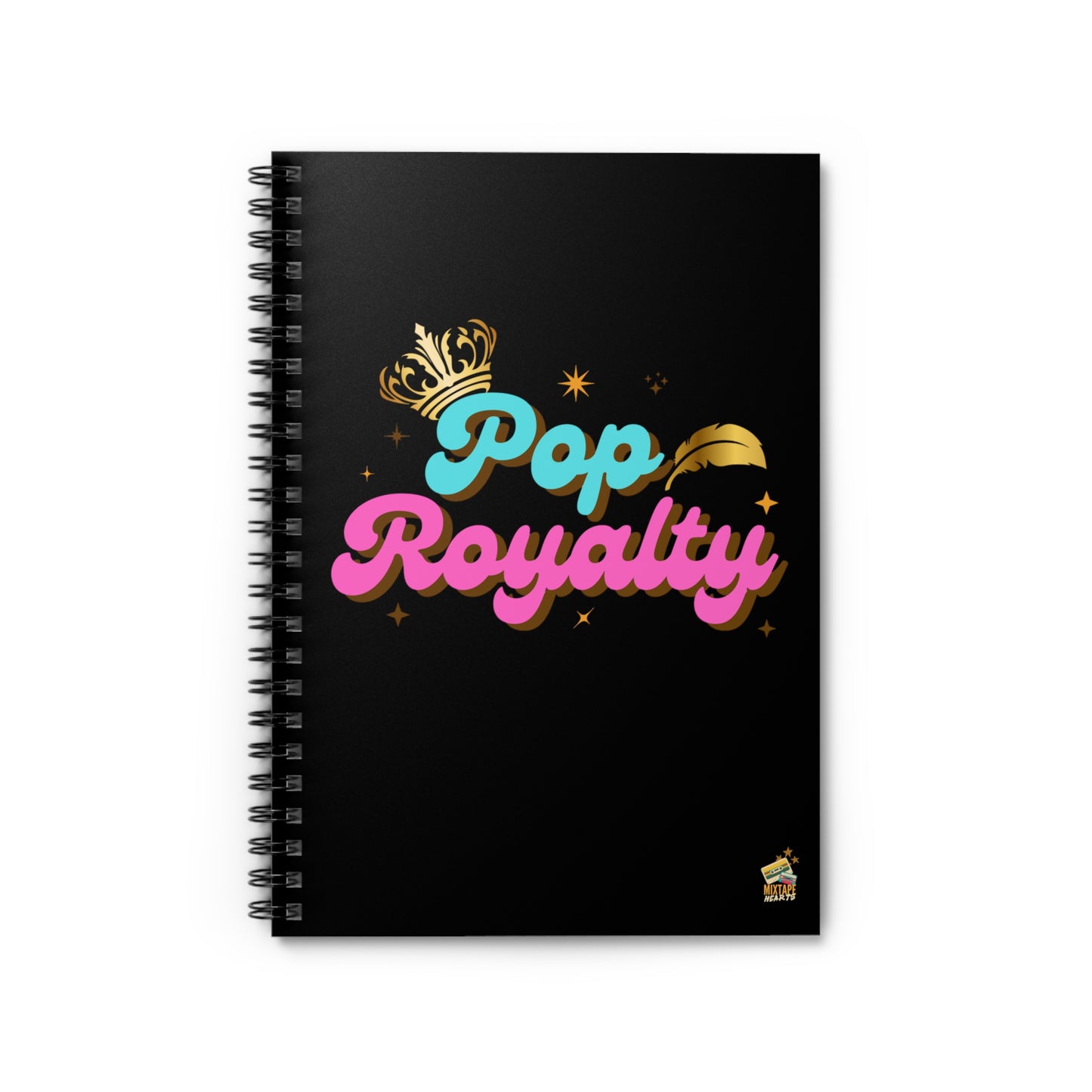 Pop Royalty – Lined Notebook– Sad Bops Journal– Funny Fan Journal– Nostalgia-Inspired Journal - Cute Stationery, Journal for Fans, Gift for Creatives, School Supplies, Writing Journal - Mixtape Hearts