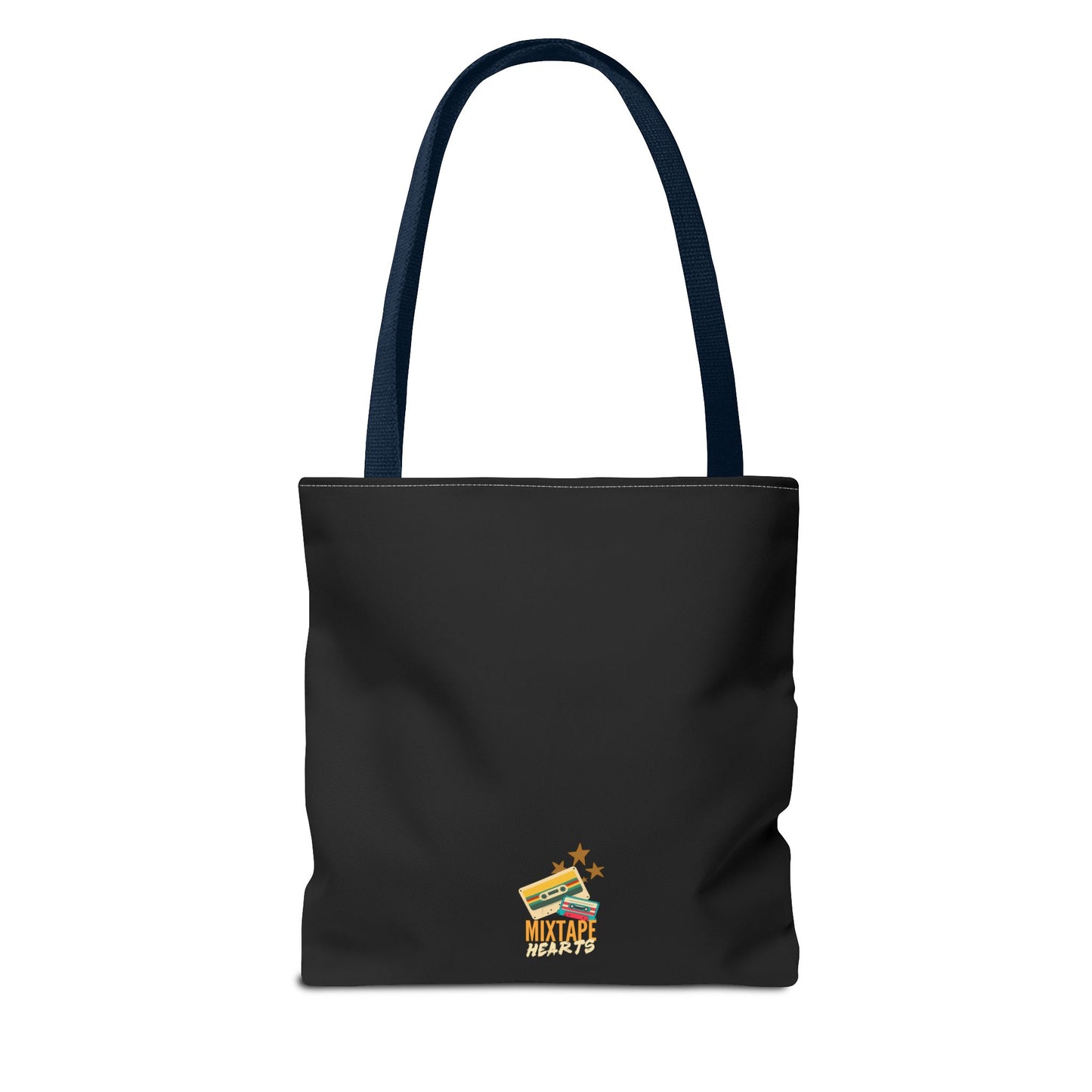 Raised on Boybands & Burnt CDs Tote Bag – Nostalgic Music Tote, Cute Tote, Gift for Fangirls, Fan Merchandise, Artsy Bag, AOP Design - Mixtape Hearts