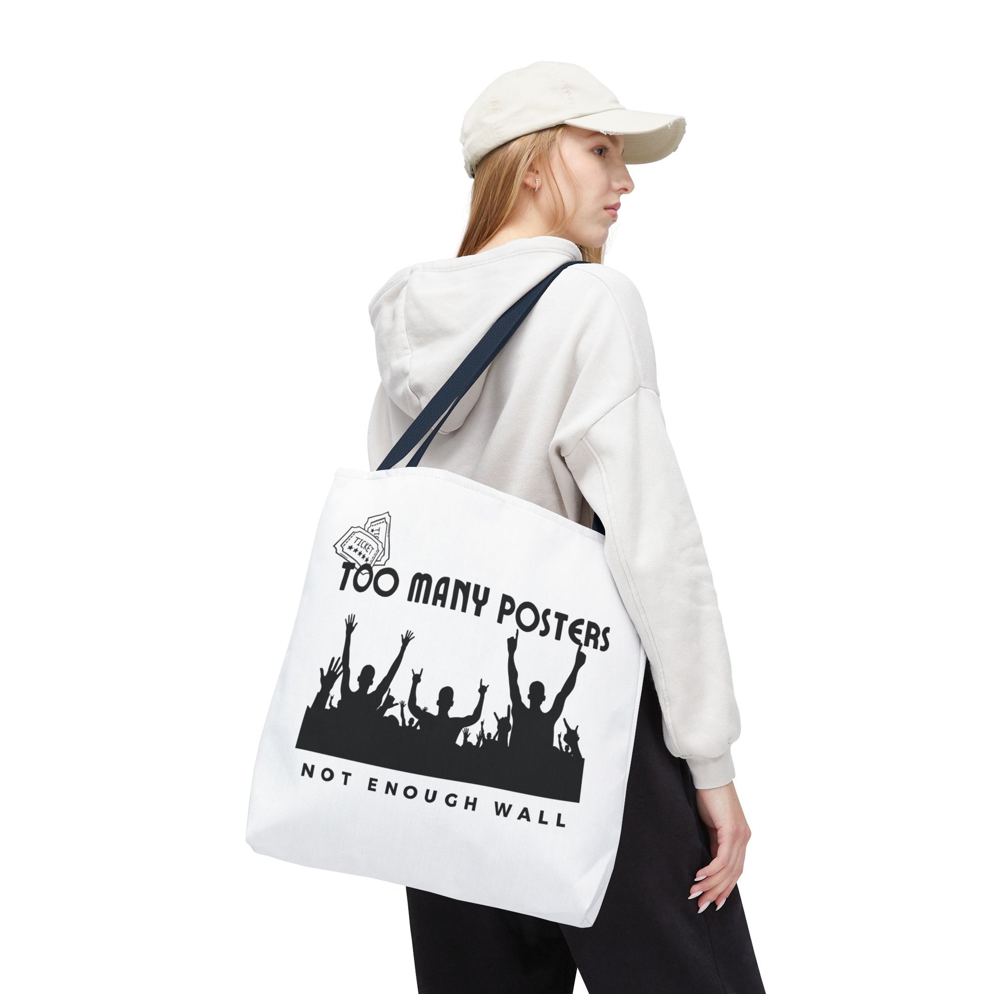 Too Many Posters, Not Enough Wall – Fangirl Era Tote Bag - AOP, Fun and Stylish, Perfect for Music Lovers, Gift for Friends, Everyday Use, Beach Bag, Eco-Friendly - Mixtape Hearts