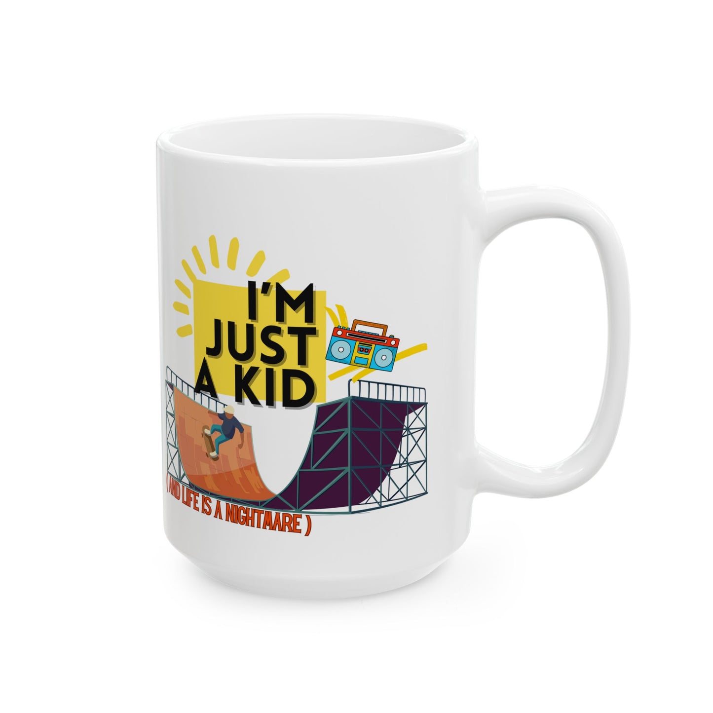 “I’m Just a Kid” Cry-While-Sipping Mug | Fun Coffee Cup for Outdoor Lovers, Perfect for Camping, Birthdays, Gifts, and Summer Fun - Mixtape Hearts