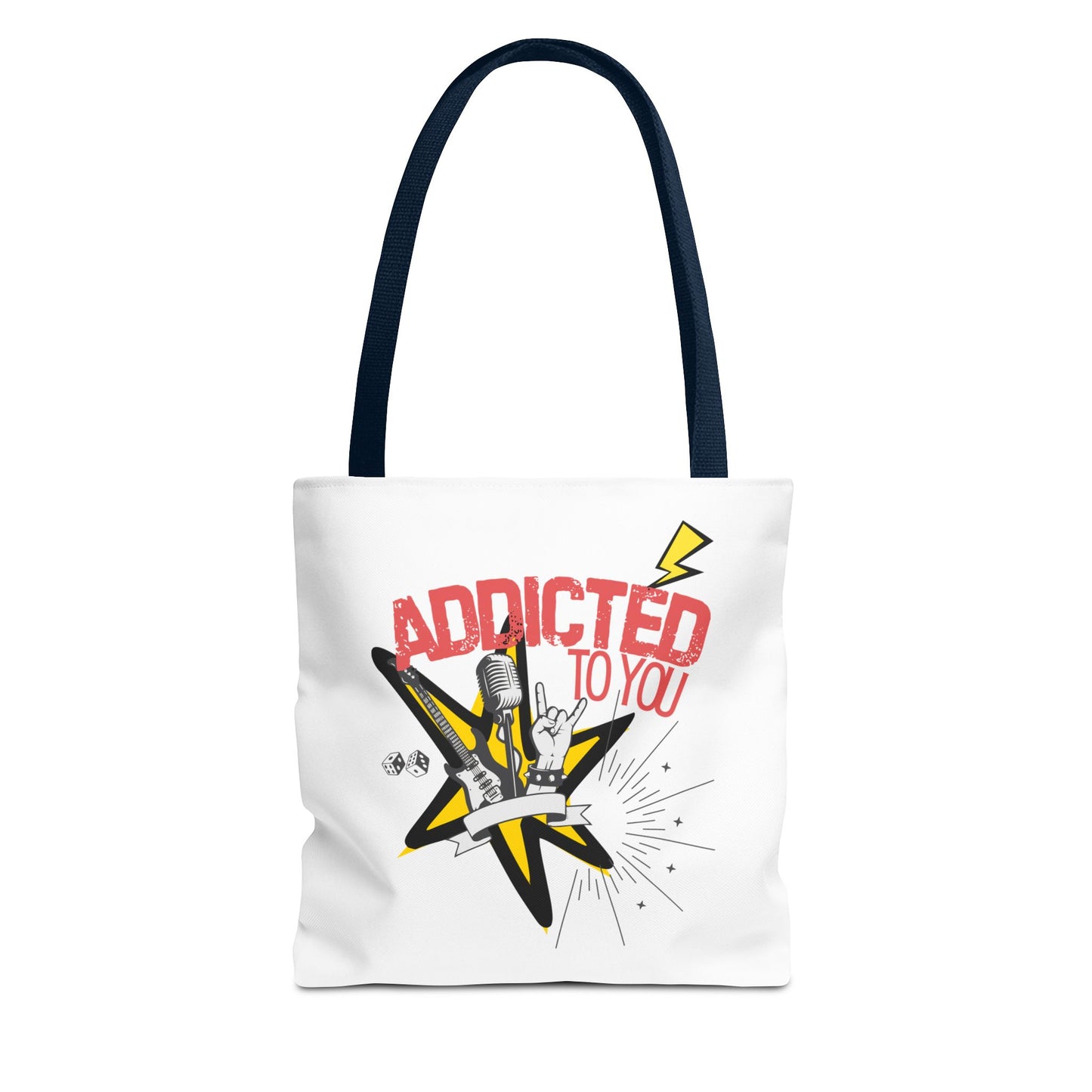 "Addicted to You" – Emotional Baggage Carry-All Tote | Pop Art Style, Gift for Music Lovers, Stylish Canvas Bag for Shopping, Fun Everyday Use, Unique [...] - Mixtape Hearts