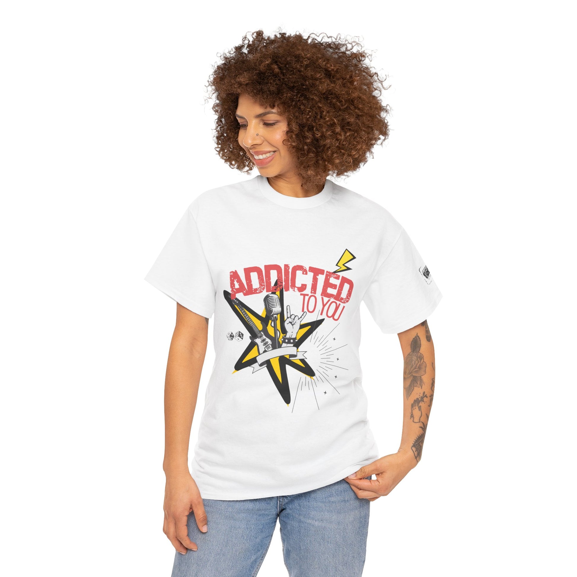 "Addicted to You" – Sad Songs & Soft Cotton Tee | Casual Graphic Tee, Gift for Music Lovers, Trendy Streetwear, Comfortable Everyday Wear, [...] - Mixtape Hearts