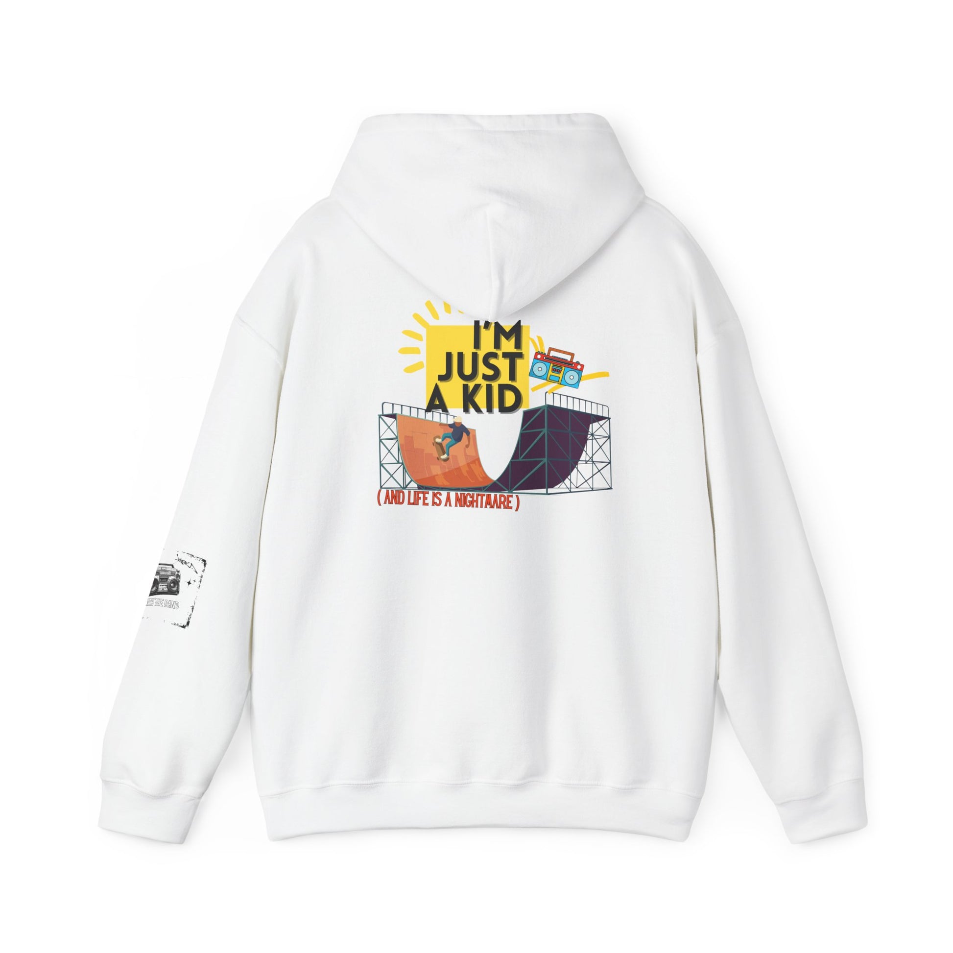 "I’m Just a Kid" Oversized Pop Punk Hoodie - Unisex Heavy Blend™ | Fun Graphic Sweatshirt, Youth Streetwear, Gifts for Boys & Girls, Birthday, Everyday Wear - Mixtape Hearts